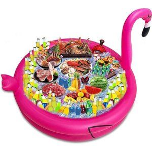 130+Cans Super Large Capacity Giant Inflatable Flamingo IceCooler for Pool Beach